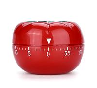 Pwshymi Mechanical Kitchen Timer, Tomato Shaped 60 Minutes Countdown Timer, No Battery Needed Loud Bell Alarm for Cooking Baking, Red, 7.2 * 5.5cm (Small size 6.3 * 4.5cm)