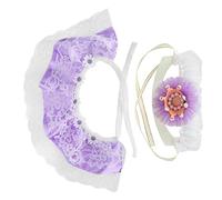 Pwshymi Pet Birthday Costume Set Cute Lace Bandana Scarf and Crown Hat for Dogs and Cats Soft Comfortable Material 1 Set (Purple)