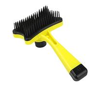 Pwshymi Pet Brush Grooming Tool for Cats and Dogs with Comfort Grip Design to Remove Loose Undercoat and Improve Blood Circulation 12.5x7.6cm (Yellow)