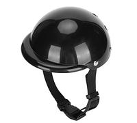 Pwshymi Pet Riding Cap for Dogs and Cats, Black ABS Motorcycle Helmet with Adjustable Chin Strap for Biking and Walking Accessories (M)
