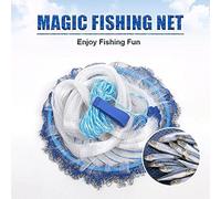 Pwshymi Portable Durable Fishing Net Designed to Easily Carry and Tighten the Net with Plate for Fishing lovers. Gear Made of Nylon Material (Fishing line-360 steel pendant)