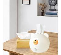 Pwshymi Precise Cute Tissue Cover Lovely Cartoon Animal Design Round Tissue Storage Box for Bathroom Tabletop, PP Material (#2)