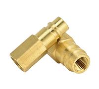 Pwshymi R134A Brass Air Conditioning Adapter for LP & Connection, 1/4SAE Converter Coupler Connector for Air Conditioner Use, 2Pcs Set