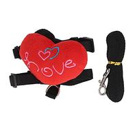 Pwshymi Rabbit Harness with Leash Set, Durable Double-Lace Design for Comfortable Walking, Lightweight Chest-Back Fit for Pets, Nylon Material with Heart Decoration (L)