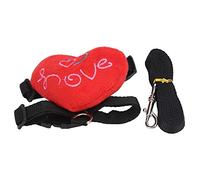 Pwshymi Rabbit Harness with Leash Set, Durable Double-Lace Design for Comfortable Walking, Lightweight Chest-Back Fit for Pets, Nylon Material with Heart Decoration (S)