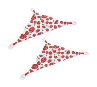 Pwshymi Reptile Hammock Triangular Soft Hanging Lounger for Bearded Dragon Hamster Guinea Pig 2pcs Cloth Strawberry Pattern (Strawberry size S)