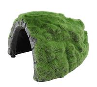 Pwshymi Reptile Rock Hide Cave for Tortoises and Lizards, Safe Resin Decoration, Basking Terrace and Hiding Place, 5.5x4.7in for Aquariums