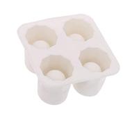 Pwshymi Reusable Cylinder Ice Cube Tray Mould for Cocktail Drink Making and Succulent Planting, Easy Release Plastic Rubber Ice Cup Maker for Family Gatherings, 3.9x3.9x2.2in (White)