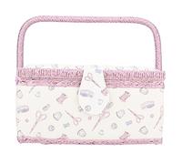 Pwshymi Sewing Craft Hobby Storage Box,Vintage Sewing Basket Household Fabric Craft Thread Needle Storage Box Organizer, Accessories Tray Pin Cushion Pocket