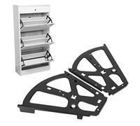 Pwshymi Shoes Cabinet Hinge, 2 Layer Flip Turning Rack, Heavy Duty Cold Rolled Steel Furniture Accessory for Shoe Storage Organizer,Black,10.2x9.4in