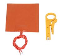 Pwshymi Silicone Rubber Heating Pad Flexible Thin Heating Mat for Industrial Equipment Insulation 80 X 100mm DC12V 20W