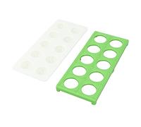 Pwshymi Square Ravioli Maker Press Versatile Dumpling Tool for Quick Cooking Iron ABS 10 Holes for Family Meals (Green)