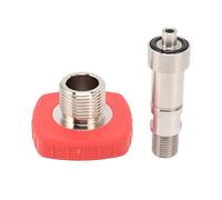 Pwshymi Stainless Steel CO2 Tank Connector, G5/8 to 1/4 Bspp Thread Red Square Connector with Clear Thread for Replacement