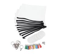 Pwshymi Sublimation Cosmetic Bag Blanks Set DIY Thermal Transfer Bags for Crafting Lovers Canvas and Acrylic 10 Pieces