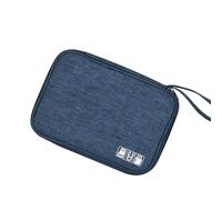 Pwshymi Travel Cable Storage Bag Compact Travel Case for Electronics Accessories Portable Oxford Cloth 9.45 X 16.69 X 11.18in (Dark Blue)