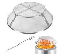 PWSOMJ Fire Pit Spark Screen for Solo Stove Range Accessories, 15 Inch Range Shield 304 Stainless Steel Detachable Mesh Fire Pit Spark Protector with Grill Function and Removal Tools