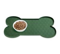 PWTAA Anti-Slip Silicone Dog Bowl Mat Thicker Pet Placemat Waterproof Cat Feeder Pad with Raised Edge Suitable for Small Medium-Sized Dogs Cats Eating Tray