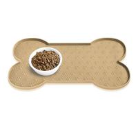 PWTAA Anti-Slip Silicone Dog Bowl Mat Thicker Pet Placemat Waterproof Cat Feeder Pad with Raised Edge Suitable for Small Medium-Sized Dogs Cats Eating Tray