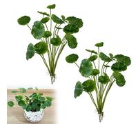 Pwzoax 7 Leaf Lotus - Seven Leaf Lotus, 7 Leaf Lotus Flower, Seven Leaf Lotus Plant, Simulated Lotus Leaf Decor, Artificial Lotus Leaf Plastic Flowers for Decoration (2Pcs)