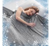 Pwzoax Summer Ultimate Cooling Blanket for Hot Sleepers, Cooling Blanket Queen Size, Lightweight Summer Blankets for Night Sweats, for Home, Bed, Couch, Office (Dark gray,60 * 80inchs（150 * 200cm）)