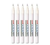 PX-203 UNI-Ball Paint Marker Bullet TIP FINE Point (0.8mm) Oil Based - Silver/White/Gold (Pack of 6 White)