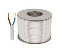 PX 2182Y 0.75mm White 2 Core Flexible Cord, 6 Amps, 100M