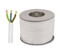 PX 3183Y 2.5mm White 3 Core Round Pvc Flexible Cable, 20 Amps, 50M