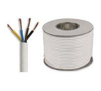 PX 3184Y 1.0mm White 4 Core Round Flexible Cable, 10 Amps, 50M