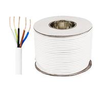 PX 3185Y 1.0mm White 5 Core Round Flexible Pvc Cable, 10 Amps, 100M
