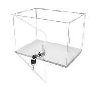 PXAMORTEL Acrylic clear Display Case Box, Display Cases for Collectibles with Lock, Clear Display Box with White Base(16x16x16in(40x40x40cm))