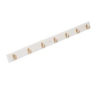 PXAMORTEL Coat Hooks Wall Mounted, 4/5/6/7/8 Hooks, Zinc Alloy Coat Hook, Storage Wall Hook, Suitable for Living Room, Behind The Door, Bathroom, Entrance, Brown/Natural Color(White,86.8cm/34.1in)