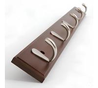 PXAMORTEL Coat Hooks Wall Mounted, 4/5/6/7/8 Hooks, Zinc Alloy Coat Hook, Storage Wall Hook, Suitable for Living Room, Behind The Door, Bathroom, Entrance, Brown/Natural Color(Brown,61cm/24in)