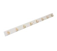 PXAMORTEL Coat Hooks Wall Mounted, 4/5/6/7/8 Hooks, Zinc Alloy Coat Hook, Storage Wall Hook, Suitable for Living Room, Behind The Door, Bathroom, Entrance, Brown/Natural Color(White,99.6cm/39.2in)