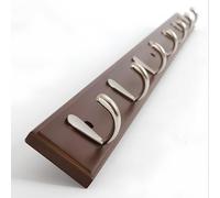 PXAMORTEL Coat Hooks Wall Mounted, 4/5/6/7/8 Hooks, Zinc Alloy Coat Hook, Storage Wall Hook, Suitable for Living Room, Behind The Door, Bathroom, Entrance, Brown/Natural Color(Brown,86.8cm/34.1in)