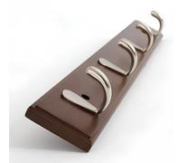 PXAMORTEL Coat Hooks Wall Mounted, 4/5/6/7/8 Hooks, Zinc Alloy Coat Hook, Storage Wall Hook, Suitable for Living Room, Behind The Door, Bathroom, Entrance, Brown/Natural Color(Brown,48.5cm/19in)