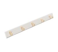 PXAMORTEL Coat Hooks Wall Mounted, 4/5/6/7/8 Hooks, Zinc Alloy Coat Hook, Storage Wall Hook, Suitable for Living Room, Behind The Door, Bathroom, Entrance, Brown/Natural Color(White,61cm/24in)