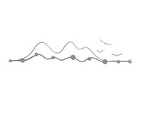 PXAMORTEL Coat Hooks Wall Mounted, Creative Meta Wall Mounted Coat Rack, Decorative Wall Hooks, All Metal Construction for Jacket Coat Hat in Mudroom Entryway(Grey,65cm/25.5in)