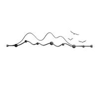 PXAMORTEL Coat Hooks Wall Mounted, Creative Meta Wall Mounted Coat Rack, Decorative Wall Hooks, All Metal Construction for Jacket Coat Hat in Mudroom Entryway(Black,65cm/25.5in)
