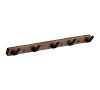 PXAMORTEL Coat Hooks Wall Mounted, with 4/5/6 Hooks Double Dual White Metal Wall Hooks for Hanging Coats, Long Hanging Coat Hanger for Entryway, Bathroom, Bedroom(Brown,45cm/17.7in)