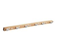 PXAMORTEL Coat Hooks Wall Mounted, with 4/5/6 Hooks Double Dual White Metal Wall Hooks for Hanging Coats, Long Hanging Coat Hanger for Entryway, Bathroom, Bedroom(Natural,55cm/21.6in)