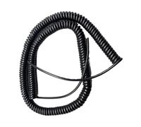 PXAMORTEL Coiled mains Flex Curly Spring Cord, Black 5 Cores Spring Wire Power Extension Cord Telescopic Spiral Cable Copper Core Elastic Shrinkable(Stretch 1.25 Meters)