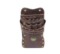 PXAMORTEL Hairdressing Bag 7 Pockets PU Leather Hair Scissors Bag Hairdressing Holder Bag Barber Salon Pouch Waist Bag Pet Scissors Bag Barber Bag(E)