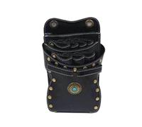 PXAMORTEL Hairdressing Bag 7 Pockets PU Leather Hair Scissors Bag Hairdressing Holder Bag Barber Salon Pouch Waist Bag Pet Scissors Bag Barber Bag(C)