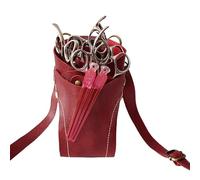 PXAMORTEL Hairdressing Bag Barber Shears Holster Scissor Holder Pouch Hair Dressres Bag with Belt for Hairdressers, Salon Hair Stylist Barber Barber Bag(Red)