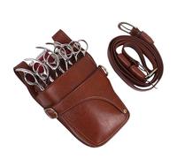 PXAMORTEL Hairdressing Bag Hair Scissor Bag Clips Bag Hairdressing Barber Scissor Holster Pouch Holder Case with Waist Shoulder Belt Barber Bag(Brown)