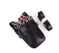 PXAMORTEL Hairdressing Bag Hair Scissor Holster Pouch with Waist Shoulder Belt for Hairdressers Barber PU Leather Shears Hairdressing Tool Case Bag Holder Barber Bag(Black)