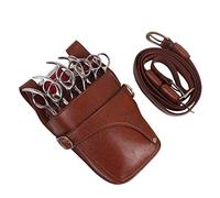 PXAMORTEL Hairdressing Bag Hair Scissor Holster Pouch with Waist Shoulder Belt for Hairdressers Barber PU Leather Shears Hairdressing Tool Case Bag Holder Barber Bag(Brown)