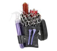 PXAMORTEL Hairdressing Bag Hairdressing Scissor Pouch PU Beauty Tool for Salon Comb Clips Barber Bag(Dark Grey)