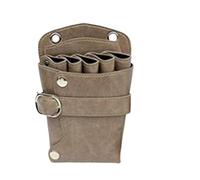 PXAMORTEL Hairdressing Bag PU Leather Hair Scissor Bag Holster Hairdressing Bag Pouch Holder for Hair Stylist Rivet Clips Waist Shoulder Belt Barber Bag(Khaki)