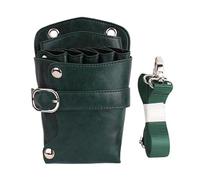 PXAMORTEL Hairdressing Bag PU Leather Hair Scissor Bag Holster Hairdressing Bag Pouch Holder for Hair Stylist Rivet Clips Waist Shoulder Belt Barber Bag(Green)